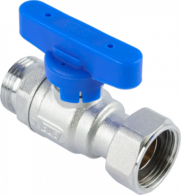 Кран шаровой FAR 3/4", НР-накидная гайка EPDM, син. бабочка, хром